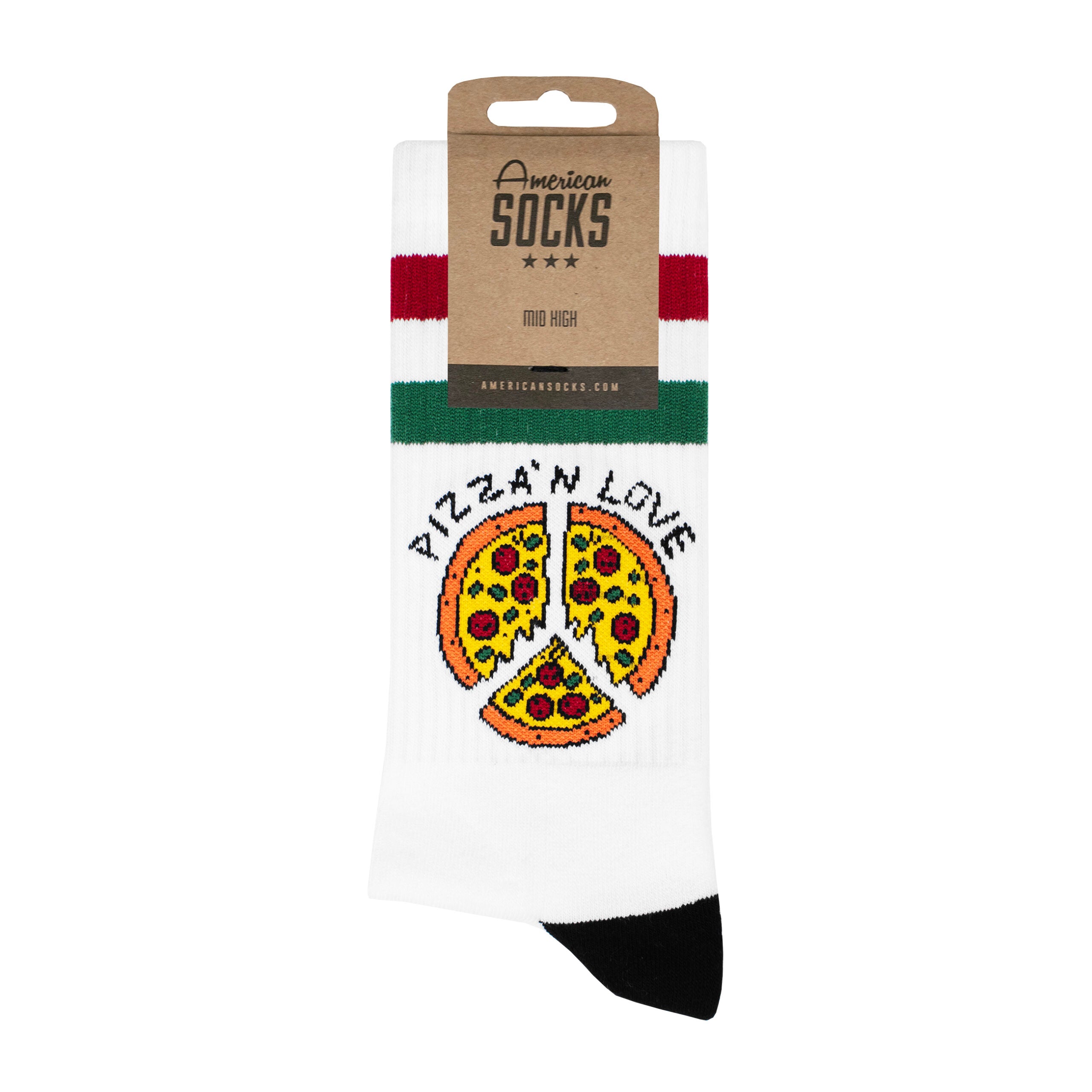 "Pizza 'n' Love" Mid High Socks