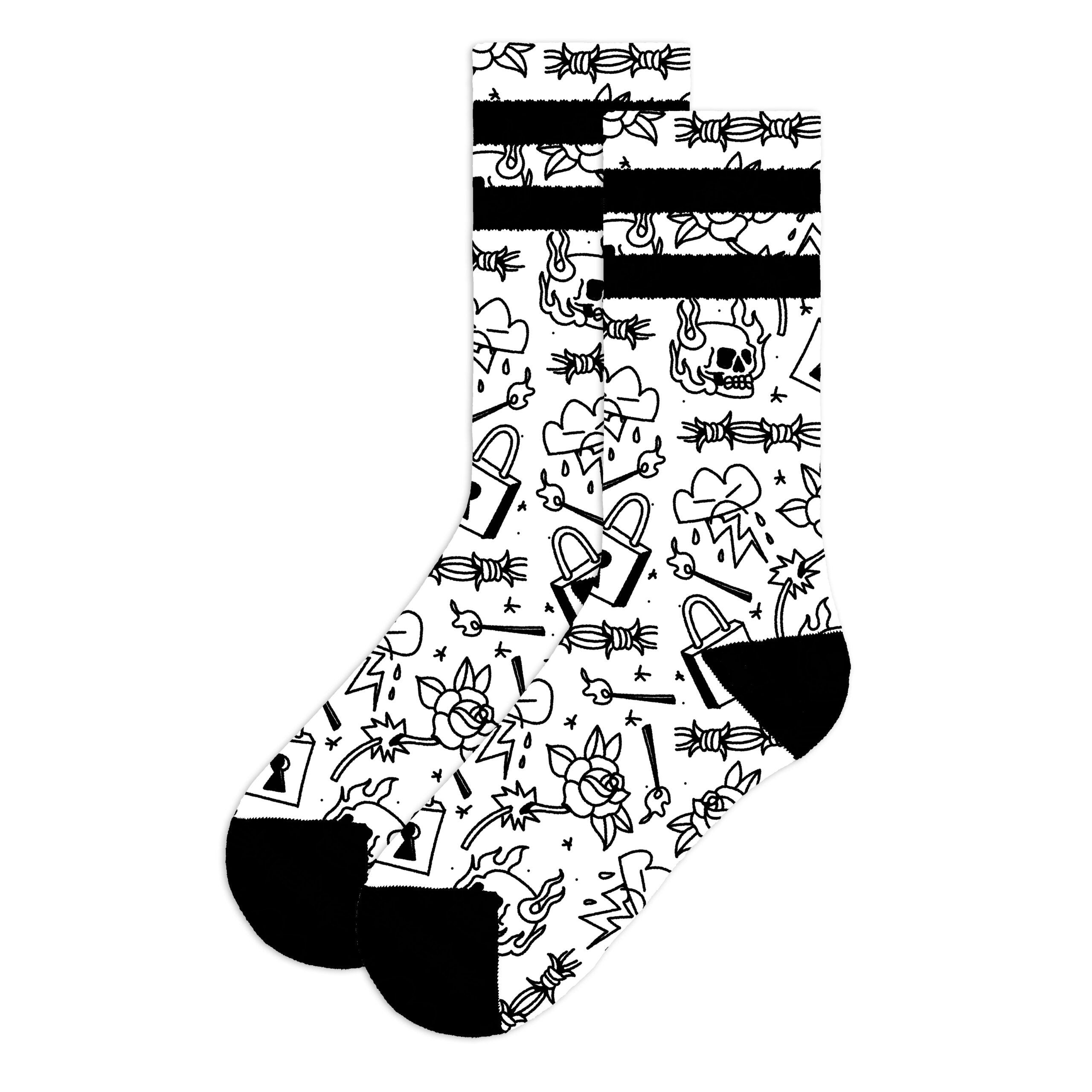 "Burning Rage" Mid High Socks