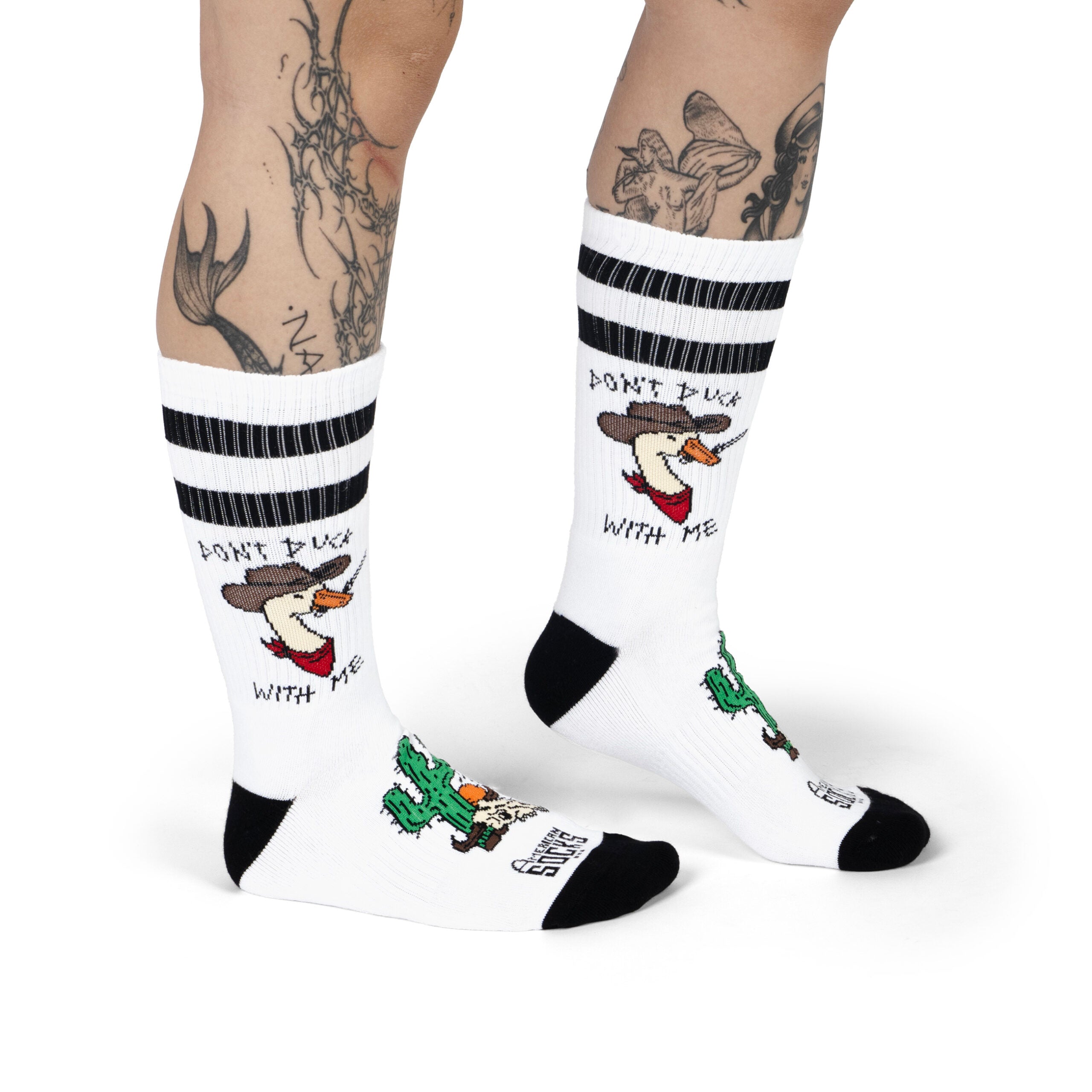 "Don't duck with me" Mid High Socks