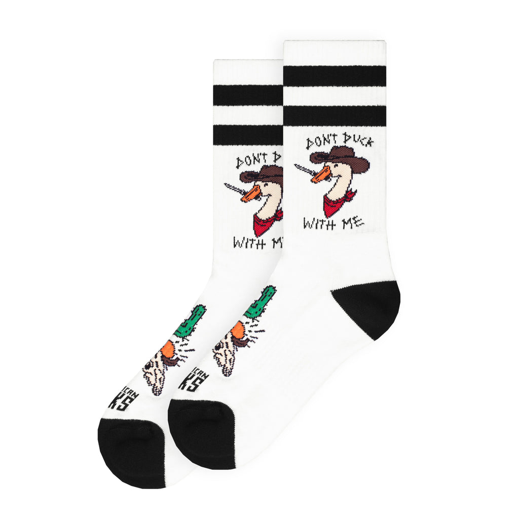 "Don't duck with me" Mid High Socks