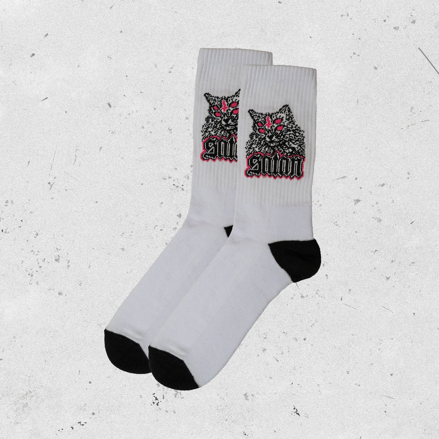 "Satancat" Socks (white)