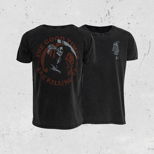 "The Good Times" T-Shirt (Stone Wash Black) - ONLINE STORE EXCLUSIVE