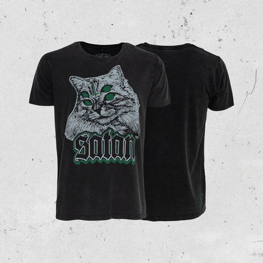 "Satancat" T-Shirt (Stone Wash Black) - ONLINE STORE EXCLUSIVE