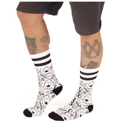 "Broken Chain" Mid High Socks