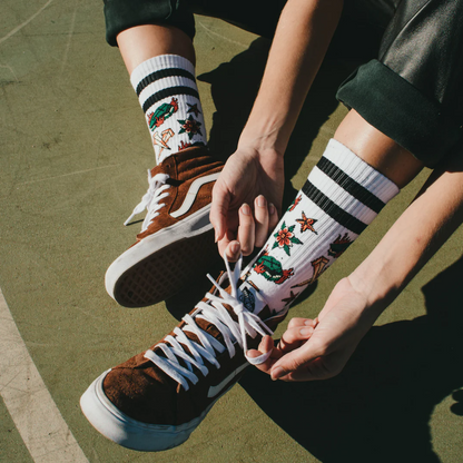 "Coffin" Mid High Socks