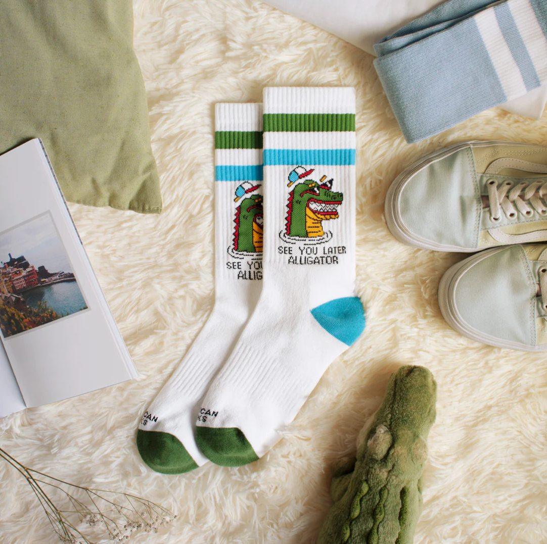 "See You Later" Mid High Socks