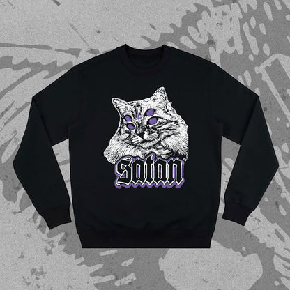 "Satancat" Crewneck (black-purple)