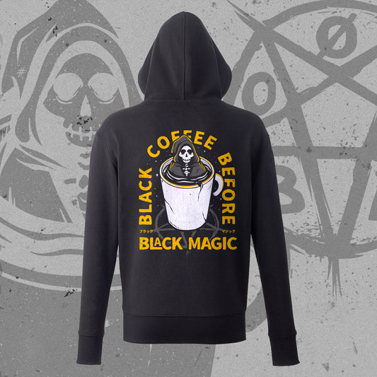 "Black Coffee before Black Magic" Zip-Hoodie